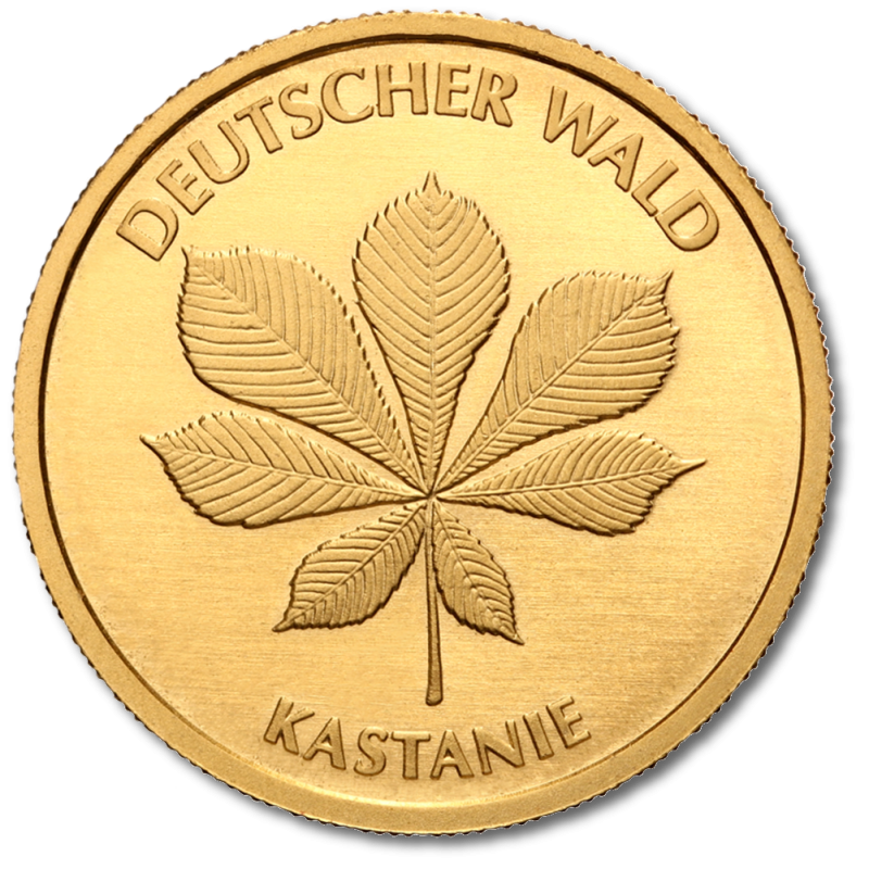 20 Euro German Forest Chestnut Tree 1/8oz Gold 2014 (F)