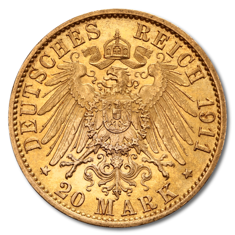 20 Mark Grand Duke Ernst Ludwig Gold Coin | Hessia | 1880-1915