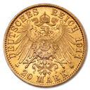 20 Mark Grand Duke Ernst Ludwig Gold Coin | Hessia | 1880-1915