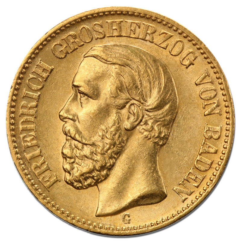 20 Mark Grand Duke Friedrich I. Gold Coin | 1872-1895 | Baden