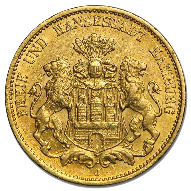 20 Mark Hanseatic Town Hamburg Gold Coin | 1875-1913