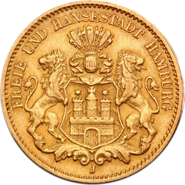 10 Mark Hanseatic Town Hamburg Gold Coin | 1873-1913