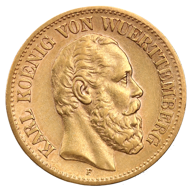 10 Mark King Karl Wuerttemberg Gold Coin | 1864-1891