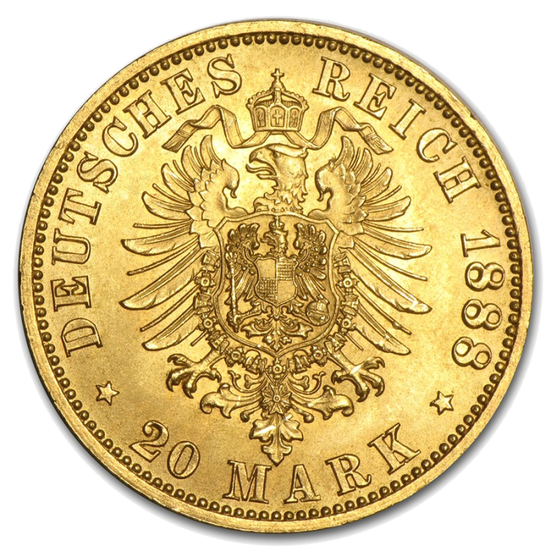 10 Mark Emperor Friedrich III Gold Coin | Bavaria | 1888
