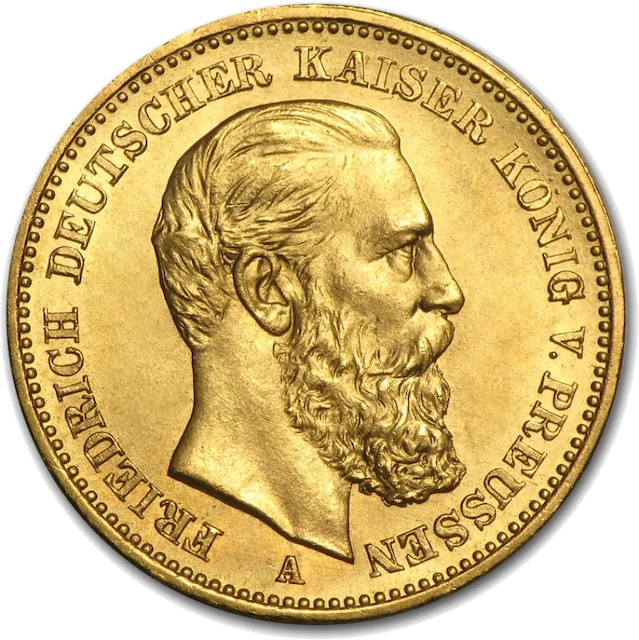 10 Mark Emperor Friedrich III Gold Coin | Bavaria | 1888