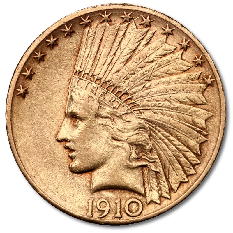 10 Dollar Eagle Indian Head Gold Coin | 1908-1933