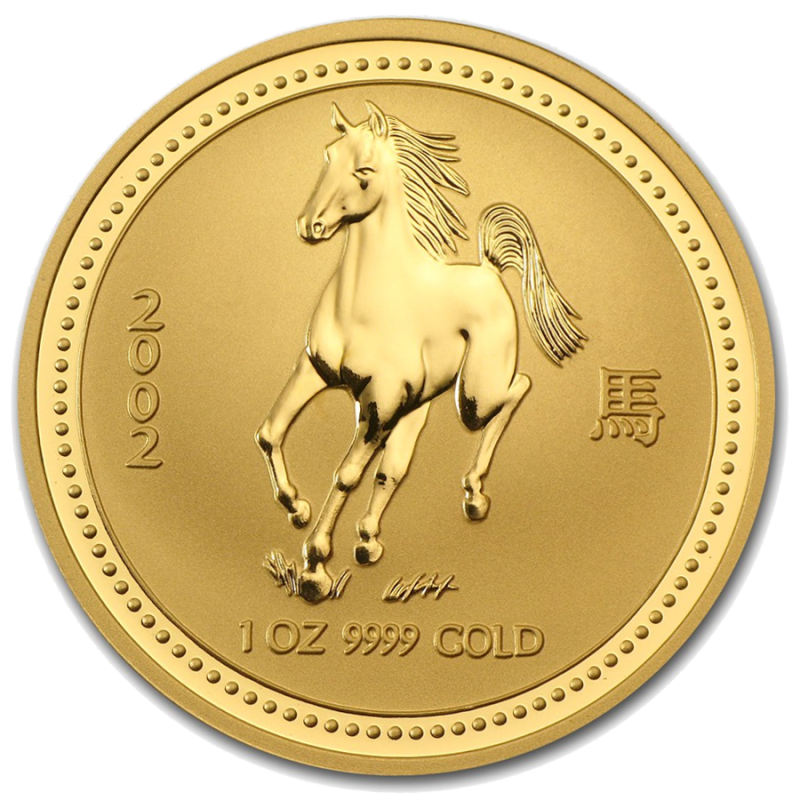 Lunar I Horse 1oz Gold Coin 2002