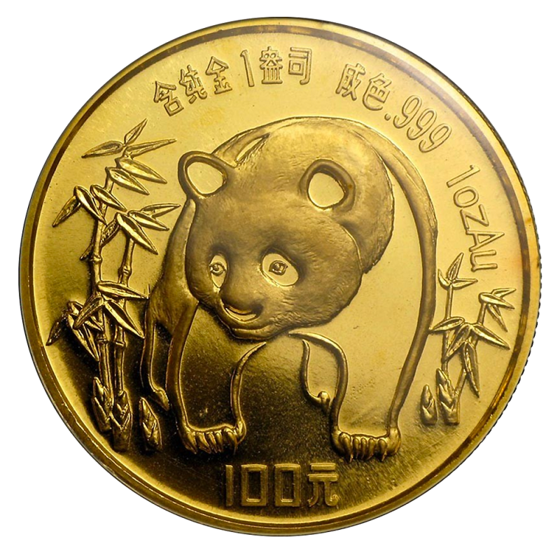 China Panda 1oz Gold Coin 1986
