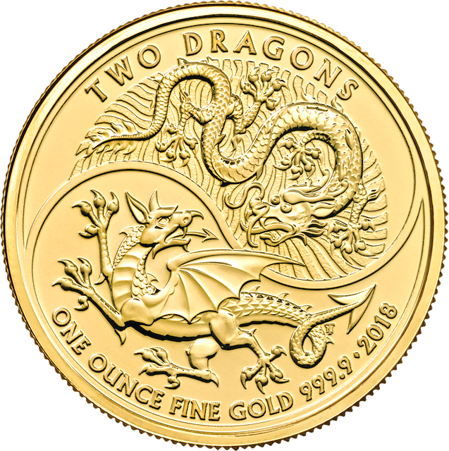 Two Dragons 1oz Gold Coin 2018