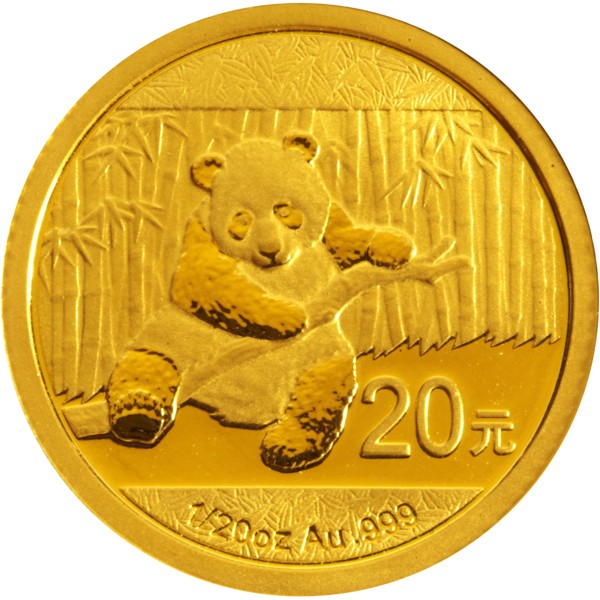 China Panda 1/20oz Gold Coin 2014