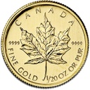 Maple Leaf 1/20oz Gold Coin different years