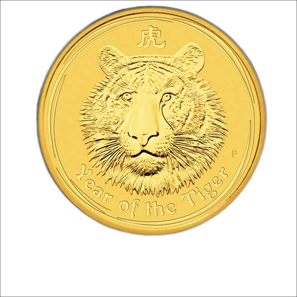 Lunar II Tiger 1/2oz Gold Coin 2010