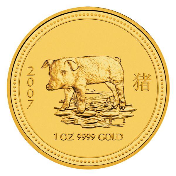 Lunar I Pig 1oz Gold Coin 2007
