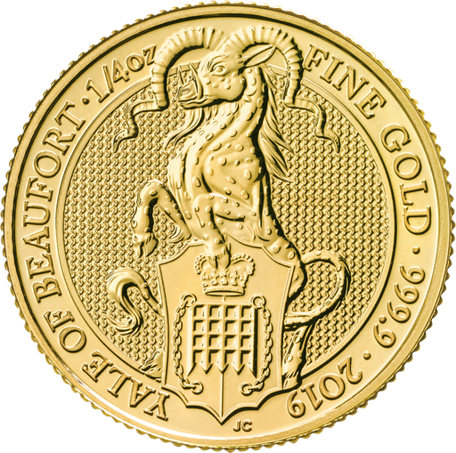[109278] Queen's Beasts Yale 1/4oz Gold Coin 2019