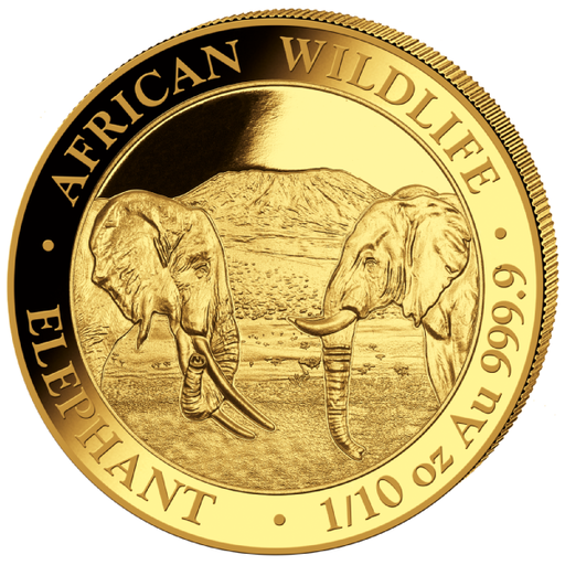 [13113] Somalia Elephant 1/10oz Gold Coin 2020
