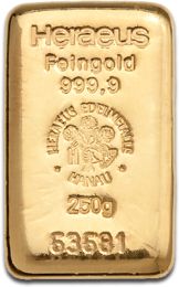 [30007] 250g Gold Bar Heraeus with Certificate