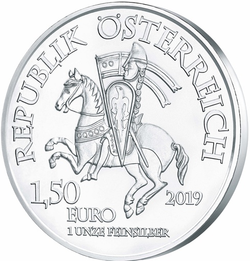 [20222] 825 Year Anniversary Austrian Mint Robin Hood 1oz Silver 2019 (margin scheme)