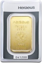 [30005] 50g Gold Bar Heraeus with Certificate