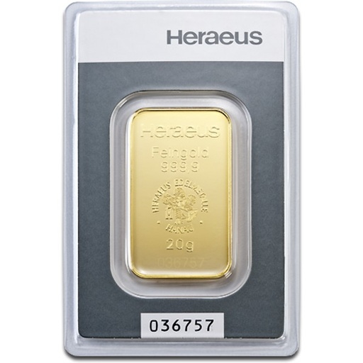 [30004] 20g Gold Bar Heraeus with Certificate