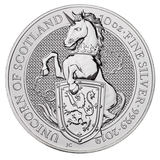 [209174-1] Queen's Beasts Unicorn 10oz Silver Coin 2019 margin scheme