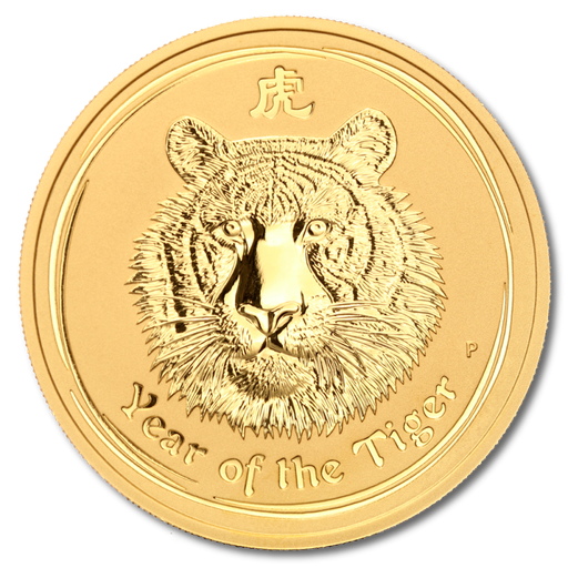 [10167] Lunar II Tiger 2oz Gold Coin 2010