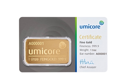 [30035] 1oz (31.1g) Gold Bar Umicore
