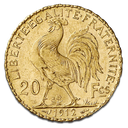 20 French Francs - diverse motifs, Gold