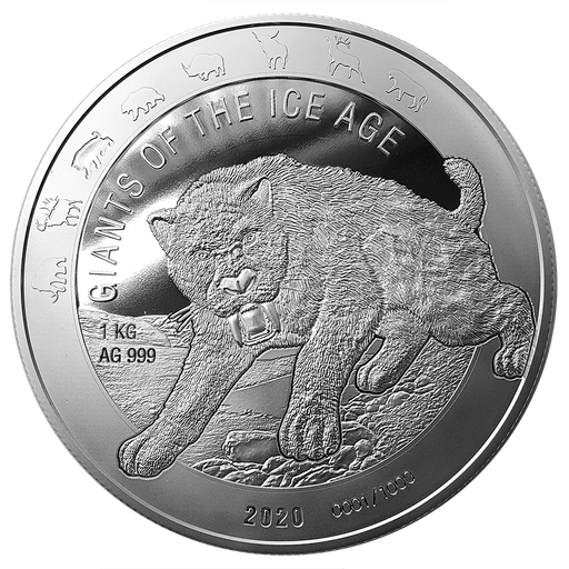 [23510] Giants of the Ice Age - Saber-Toothed Cat - 1oz Silver Coin 2020 margin scheme