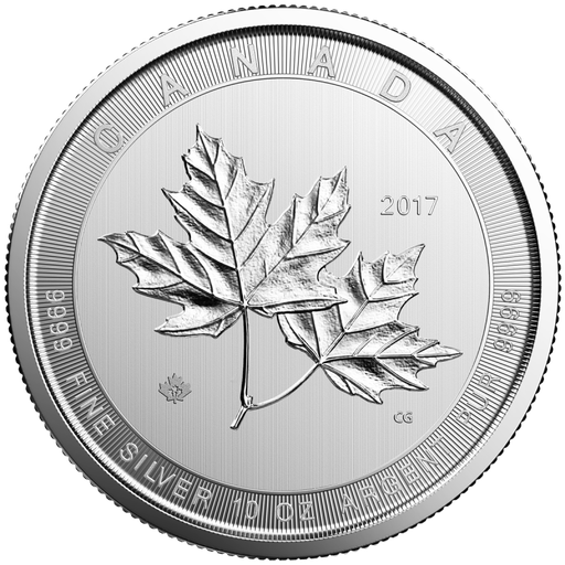 [204240-1] Maple Leaf 10oz Silver Coin 2017 margin scheme