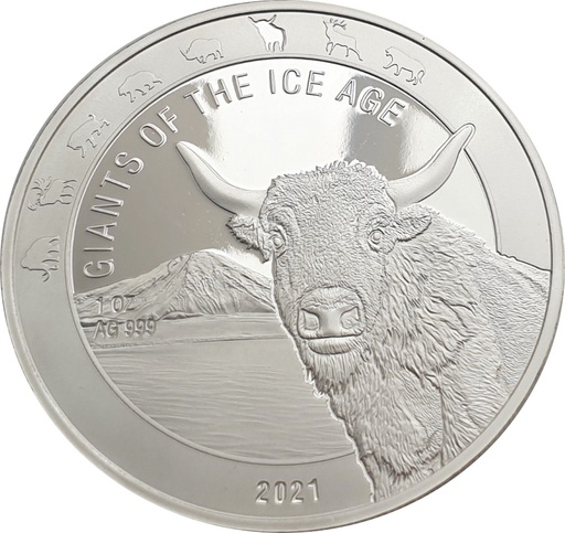[23513] Ice Age Giants - Aurochs - 1oz Silver Coin 2021 margin scheme