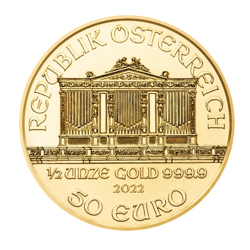 [10268] Vienna Philharmonic 1/2oz Gold Coin 2022