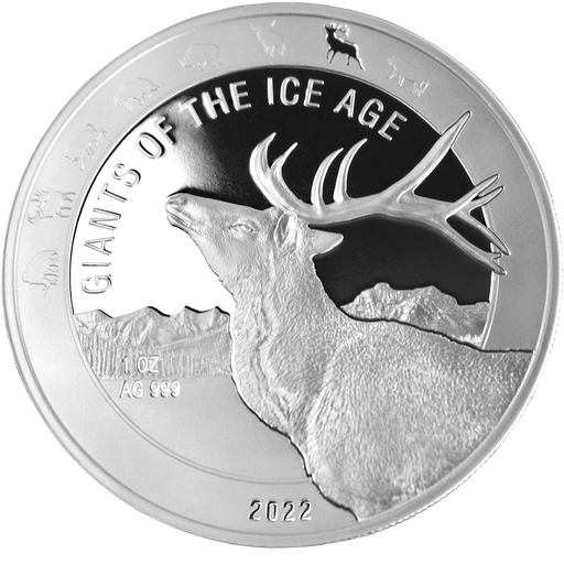 [23515] Giants of the Ice Age - Reindeer - 1oz Silver Coin 2022 margin scheme
