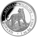 African Wildlife Leopard 1oz Silver Coin 2022 margin scheme