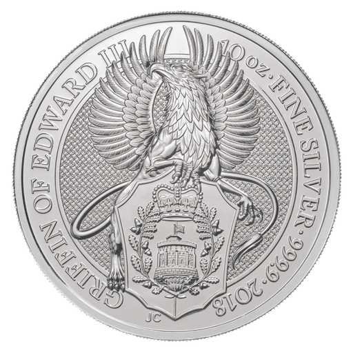 [209310] Queen's Beasts Griffin 10oz Silver Coin 2018 margin scheme