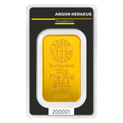 [30060] 100 Gram Gold Bar Argor-Heraeus