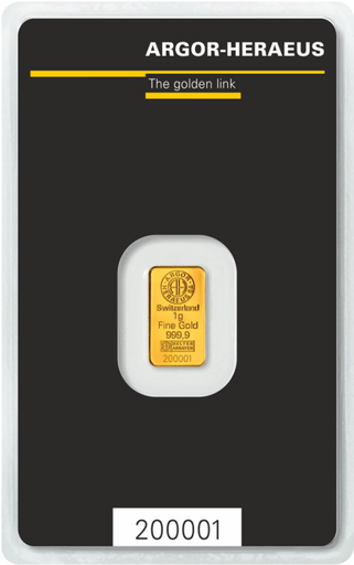 [30061] 1g Gold Bar Argor-Heraeus 