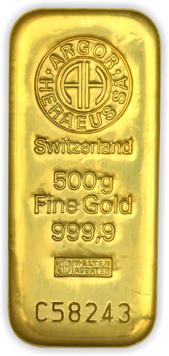[30070] 500g Gold Bar Argor-Heraeus