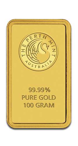 [30018] 100g Gold Bar Perth Mint with Certificate