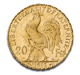 [11012] 20 French Francs Marianne Rooster Gold Coin | 1899-1914