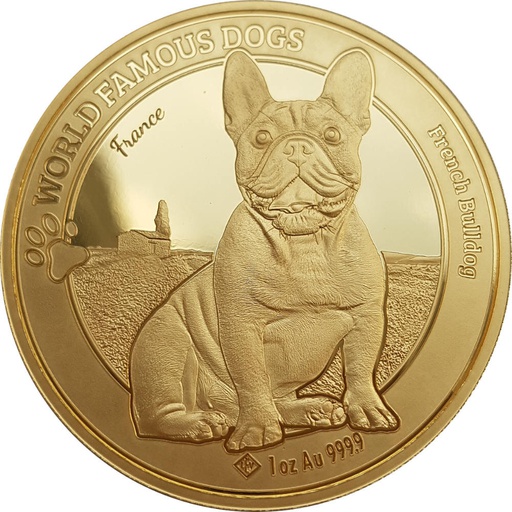 [10333] World Famous Dogs Bulldog 1oz Gold Coin 2022