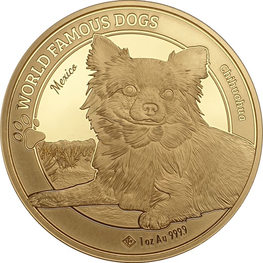 [10334] World Famous Dogs Chihuahua 1oz Gold Coin 2023