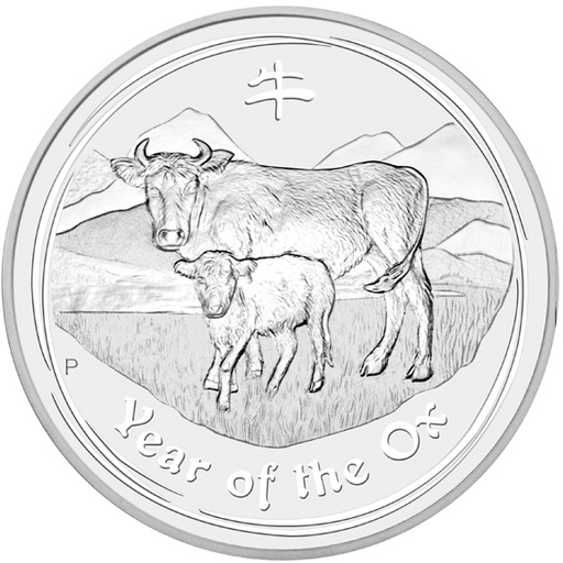 [20195] Lunar II Ox 1oz Silver Coin 2009 margine scheme