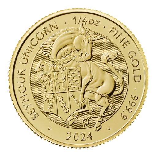 [109333] Tudor Beasts Seymour Unicorn 1/4 oz Gold Coin 2024