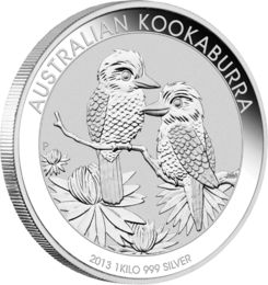 [20163-1] Kookaburra 1kg Silver coin  2013 margin scheme