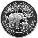 Somalia Elephant 1oz Silver Coin 2007 margin scheme