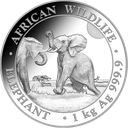 Somalia Elephant 1kg Silver Coin 2024 margin scheme