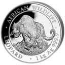 African Wildlife Leopard 1kg Silver Coin 2023 margin scheme