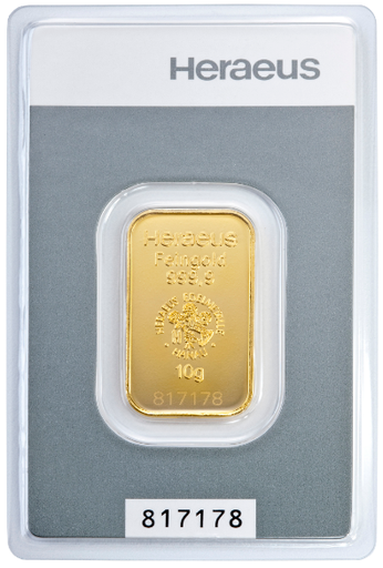 [30025] 10g Gold Bar Heraeus Kinebar®