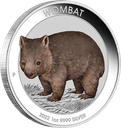 Australia Wombat 1oz silver coin 2022 coloured - coincard margin scheme