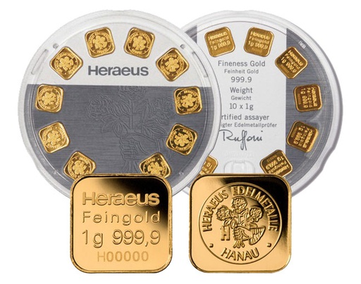 [30047] 10 x 1g Gold | Heraeus MultiDisc